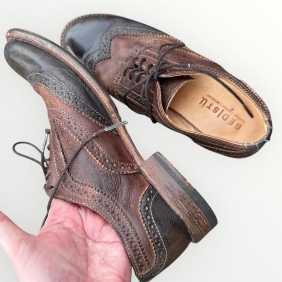 Bed Stu Brown Leather Oxford Wingtips - Picture 3 of 8